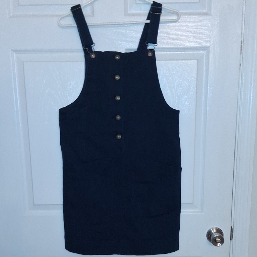 Duluth Trading Co Navy Buttoned Midi Dress